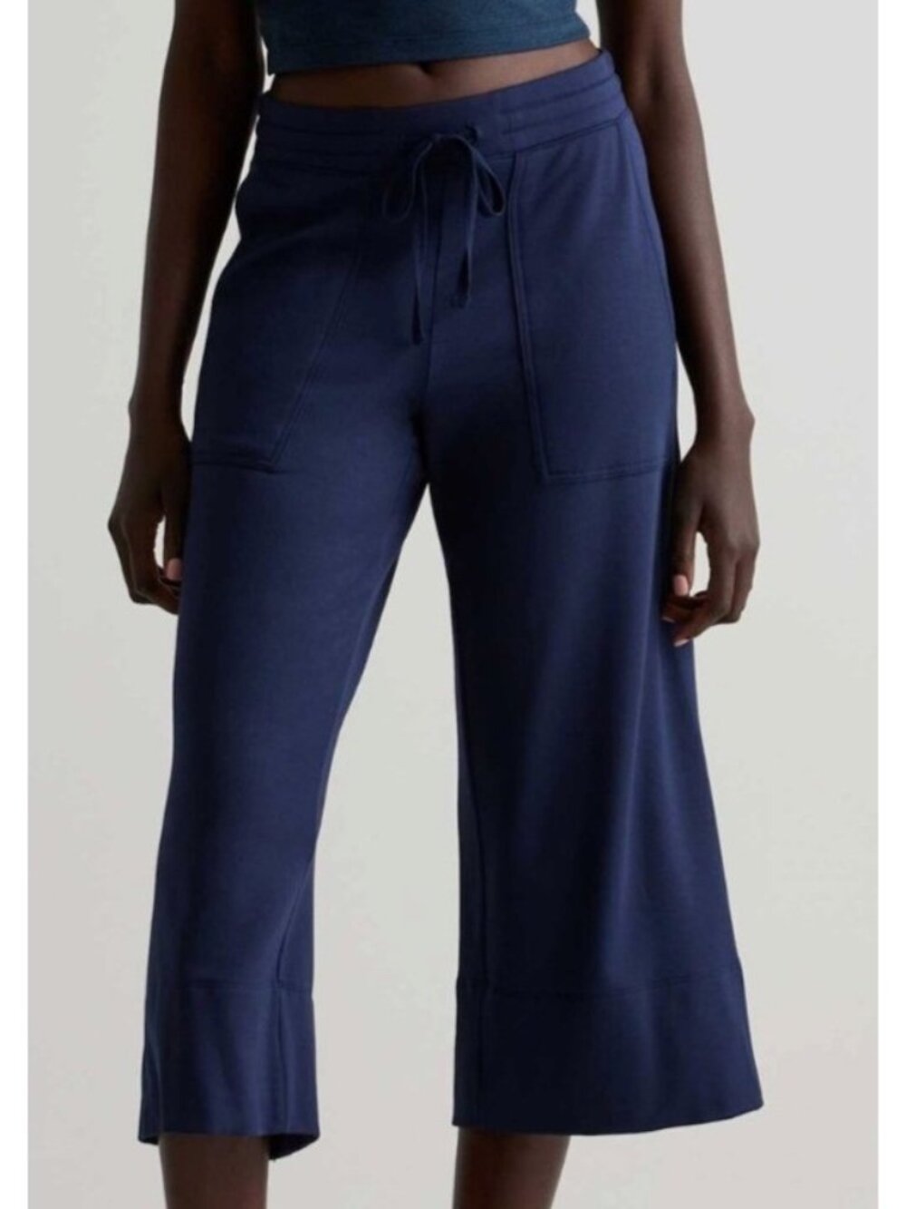 Quince Women's Sz Small SuperSoft Fleece Cropped Wide Leg Pants